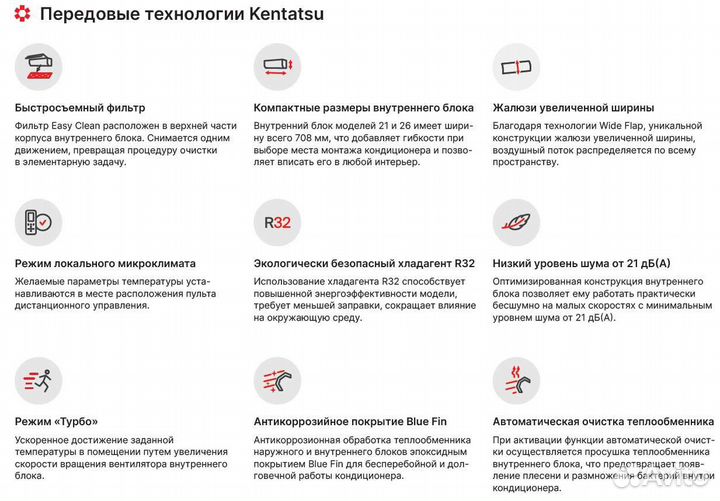 Кондиционер Kentatsu Tiba inverter