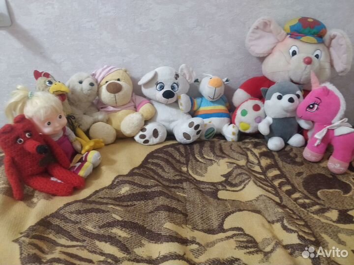 Мягкие игрушки пакетом много