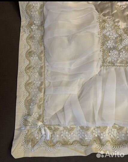 Бортики, подушка, покрывало, балдахин в кроватку