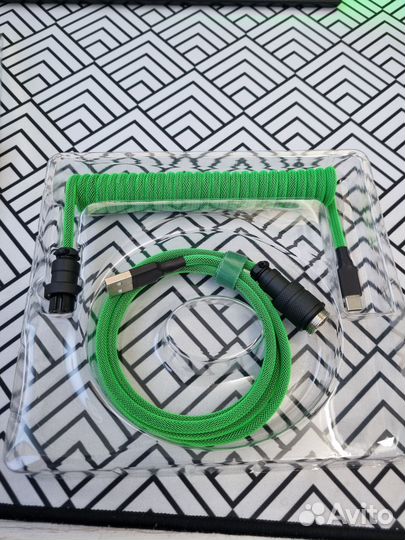 Кабель спиральный для клавиатуры с разъемом GX-16