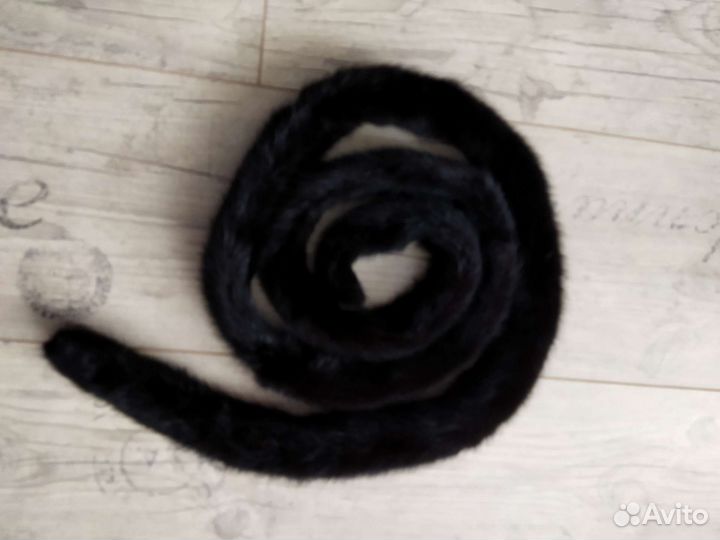 Пояс норковый черный