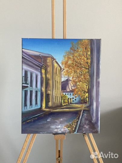 Картина маслом на холсте осень Выборг