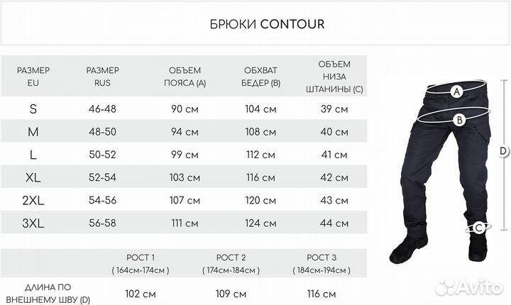 Брюки Contour rmephoenix Серый XL /52-54/ Рост 3 /184-194 см