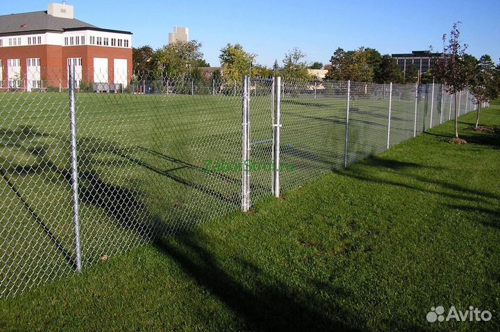 Забор под ключ из сетки рабицы