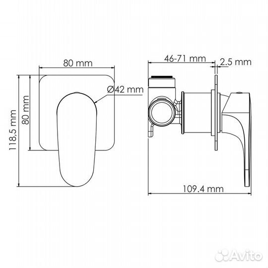 Смеситель Wasserkraft Havel 3651 для душа