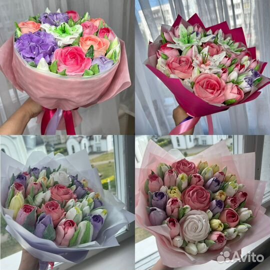 Зефирные цветы, зефир