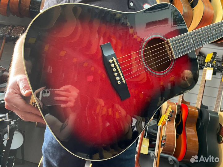 Гитара акустическая, широкий гриф