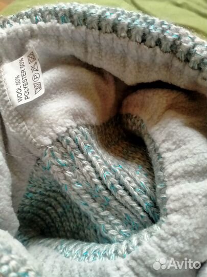 Новая Шапка женская. Голубая и бежевая