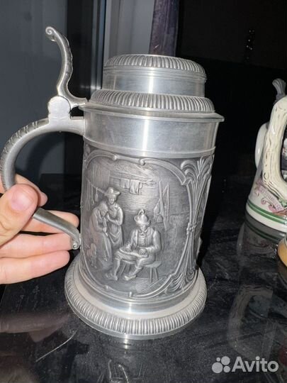 Пивная кружка оловянная