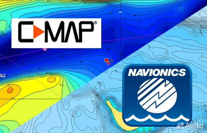 Карты глубин C-Map, Navionics, Garmin