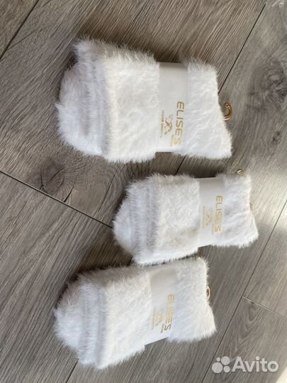 Носки женские теплые/пушистые из норки 5 шт