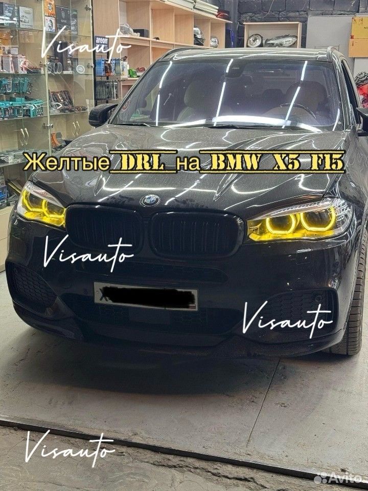 Желтые модули DRL на bmw x5 f15