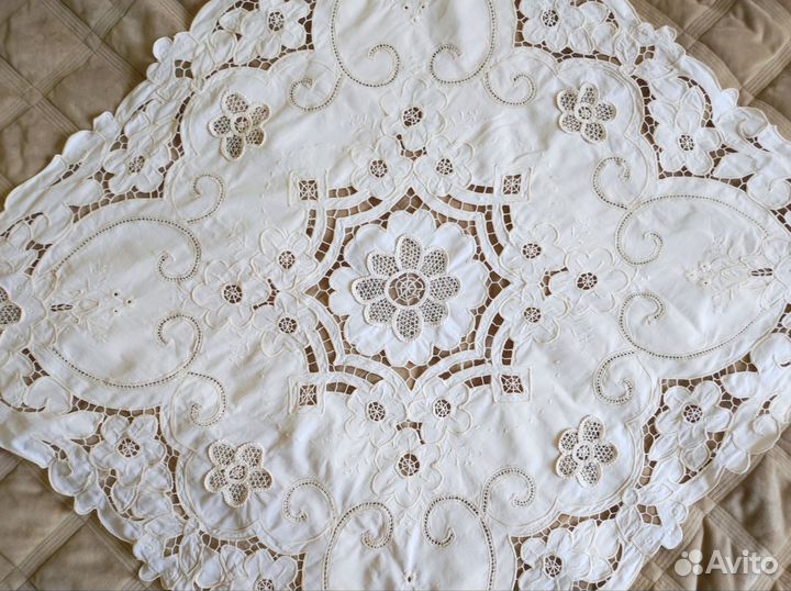 Скатерть ГДР, ришелье, винтаж, 80*80