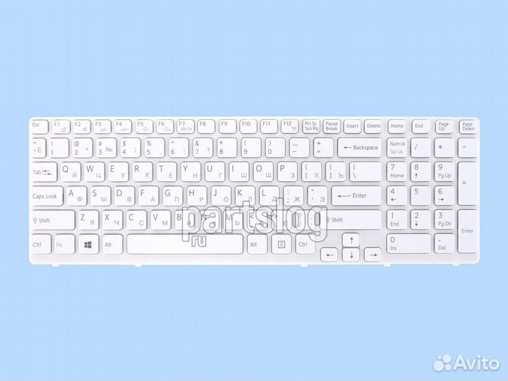 Клавиатура для Sony E15 SVE15 Белая С рамкой