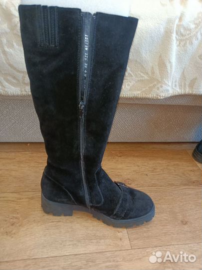 Зимние женские сапоги 38 натуральная замша