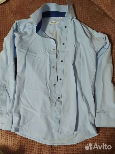 Рубашка голубая новая 134 размер
