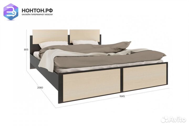 Кровать Элиза венге / дуб молочный