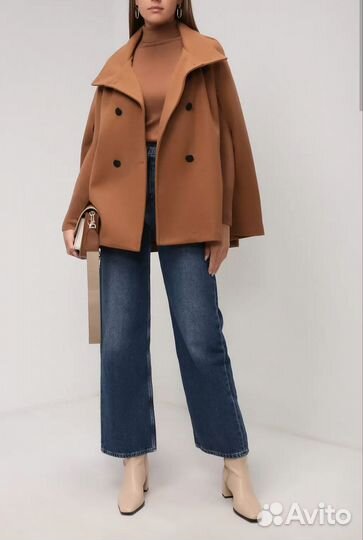 Пальто кейп цвета корицы р.М (46-48)