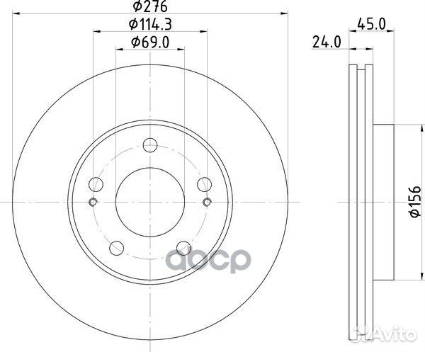 Диск тормозной перед ND3046K ND3046K nisshinbo