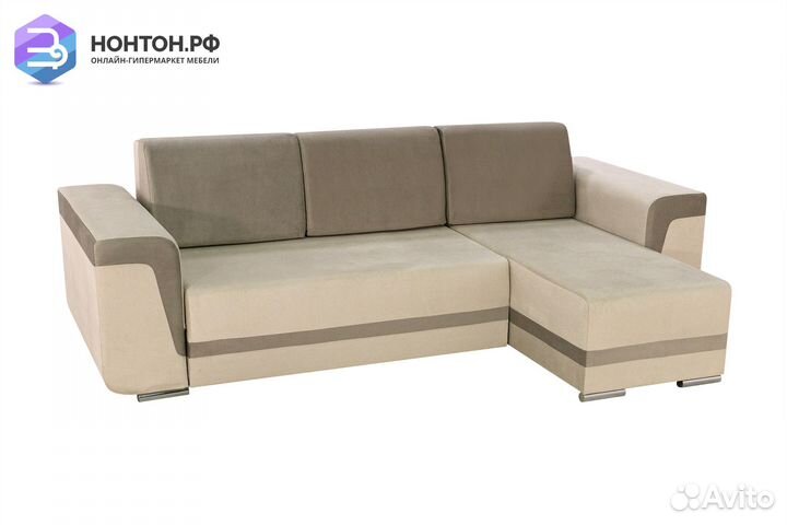 Диван угловой еврокнижка Марракеш бежевый