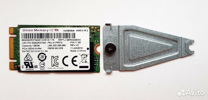 Union Memory SSD 128Gb m.2 NVMe