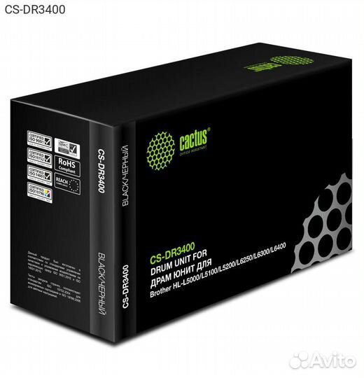 Барабан cactus DR-3400 Лазерный Черный 30000стр, C