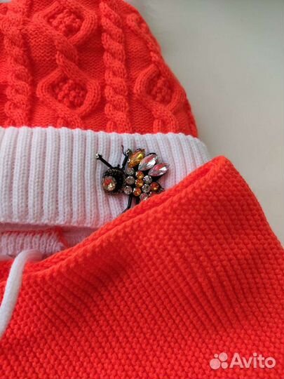 Комплект шапка 47-50р, снуд для девочки новый