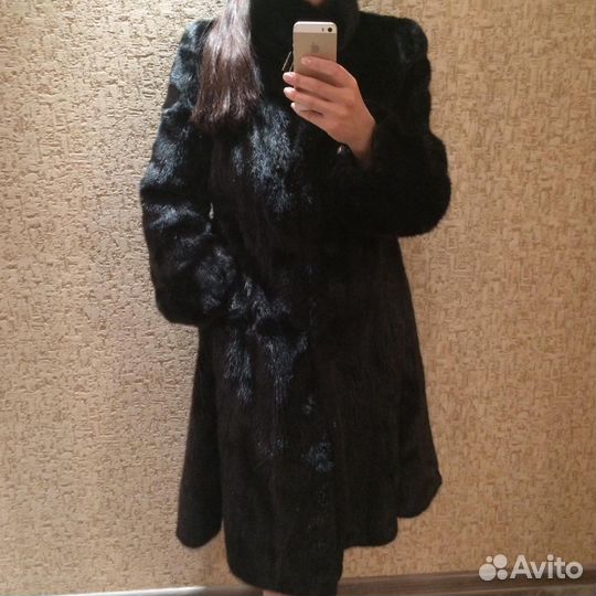 Шуба норковая черная