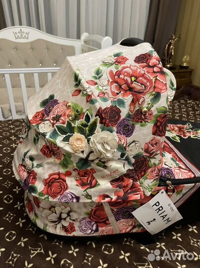 Коляска люлька cybex priam spring blossom