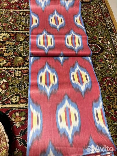 Узбекский хлопковый икат ручного ткачества