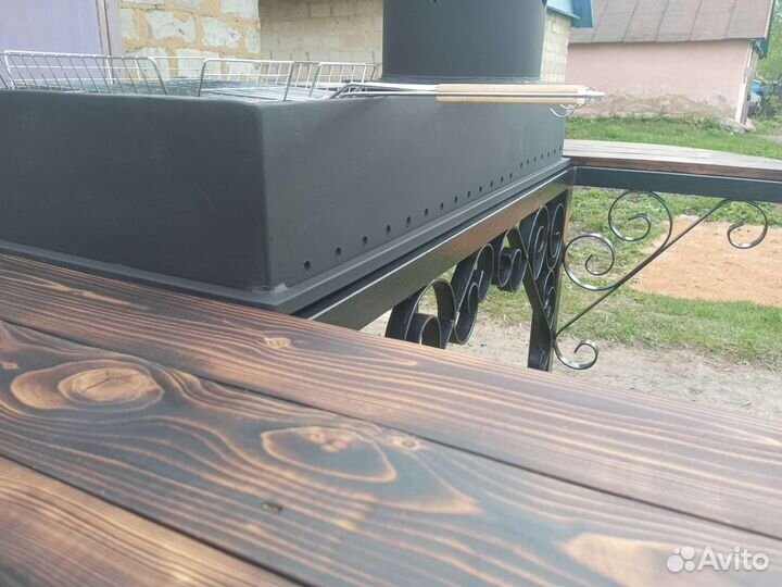 Мангал с печью под казан