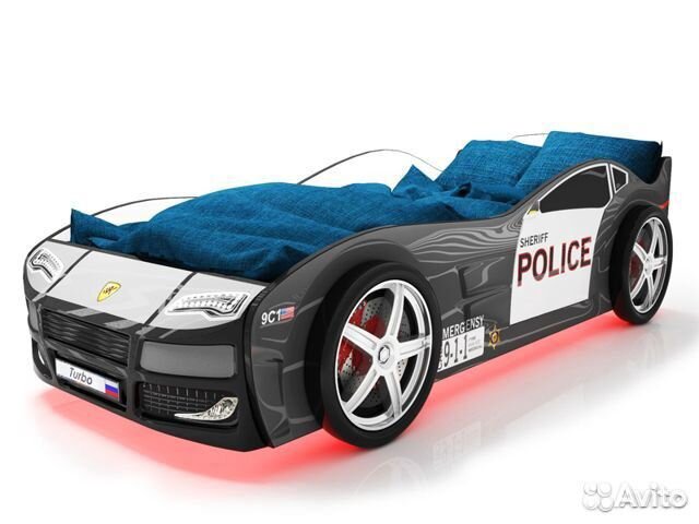 Детская кровать машина Турбо Полиция 2