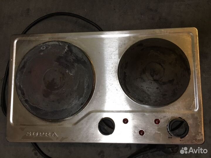 Электроплита двухкомфорочная встраиваемая с ножкой