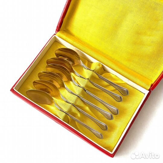 Комплект кофейных ложек времён СССР. Мельхиор