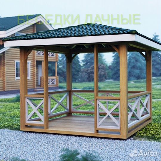 Деревянная беседка под ключ