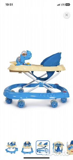 Ходунки Babyton quack цв. blue+beige