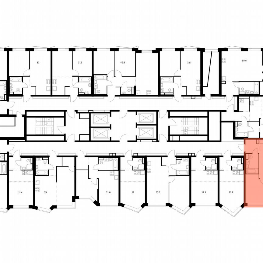 2-к. квартира, 50,4 м², 15/31 эт.