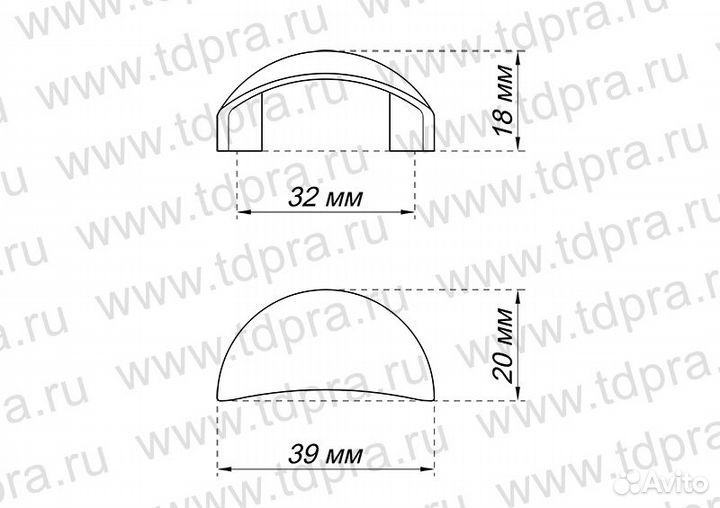 Ручка-скоба, 32мм, хром, S-2010-32
