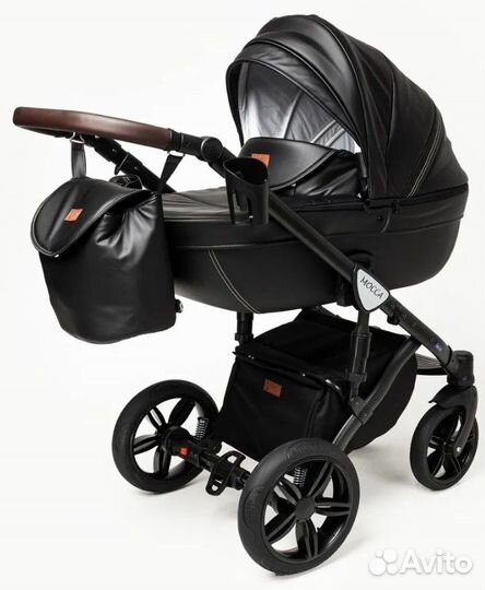 Коляска verdi 3 в 1, mokka, черная