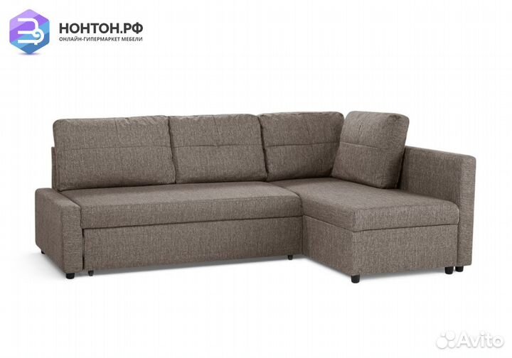 Диван угловой дельфин Поло светло-коричневый