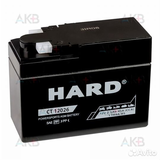 Аккумулятор для мопеда и скутера hard YTR4A-BS 12V