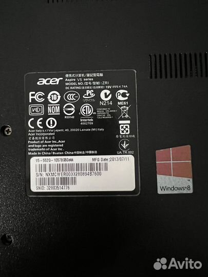 Ноутбук Acer aspire V5