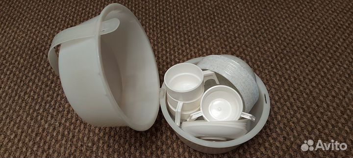 Набор пластиковой туристической походной посуды