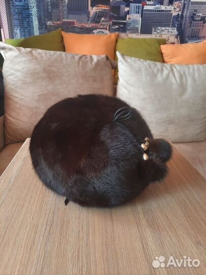 Шапка норковая женская размер L-XL