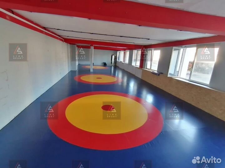 Борцовский ковер 4х4 трехцветный карманы