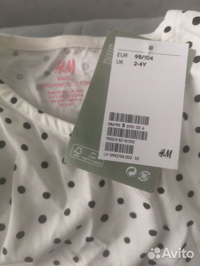 Комплект базовых платьев для девочки hm 98-104