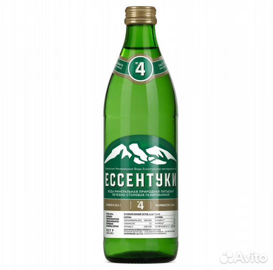 Минеральная вода Ессентуки №4 газированная 500 мл