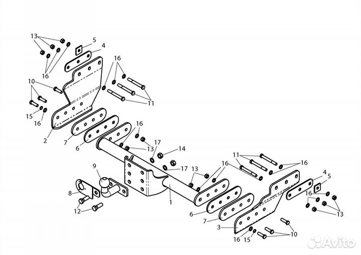 Фаркоп на Ford Transit, с 2006 г.в. Новый