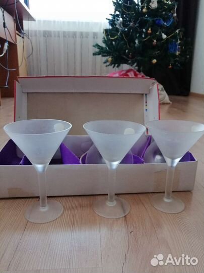 Бокалы хрусталь стекло для мартини, коктейлей