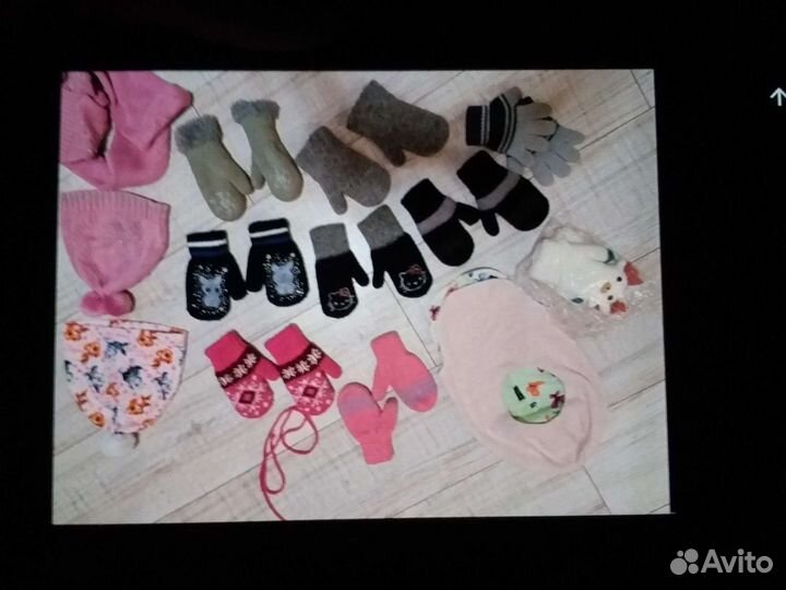 Шапка шлем перчатки варежки шарфы